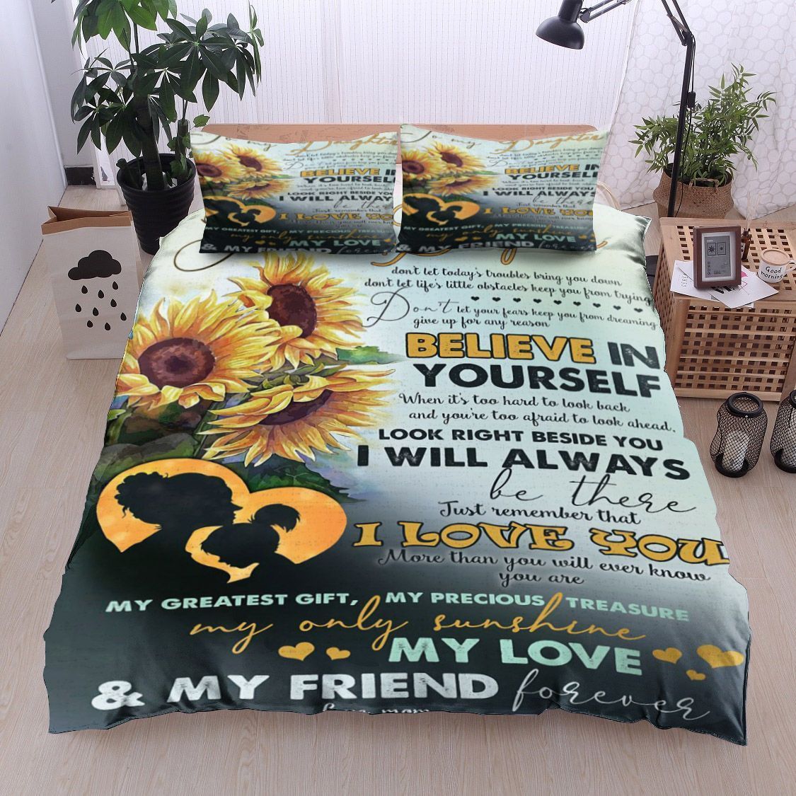 Sunflower To My Daughter Love Mom Bedding Set