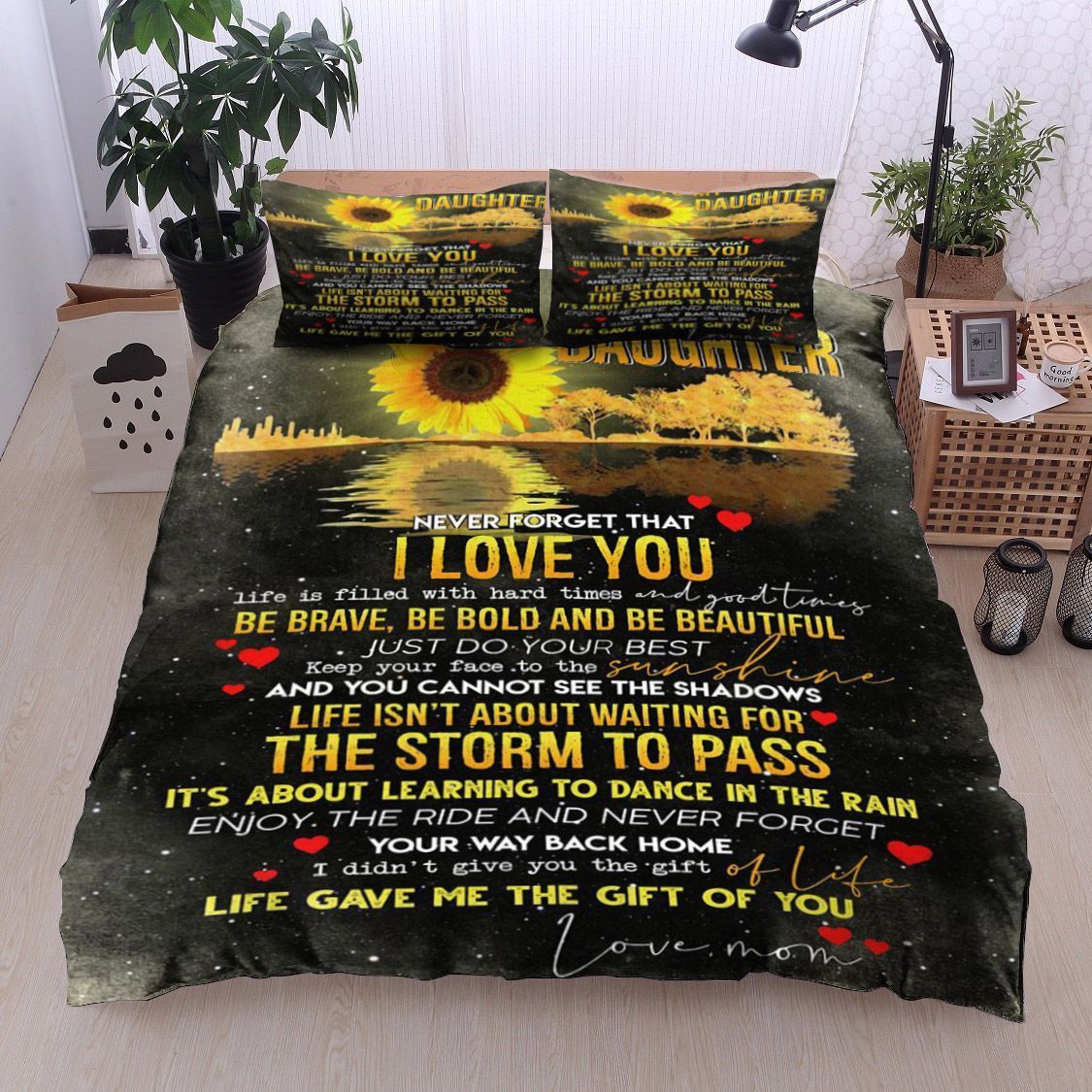 Sunflower To My Daughter Love Mom Bedding Set