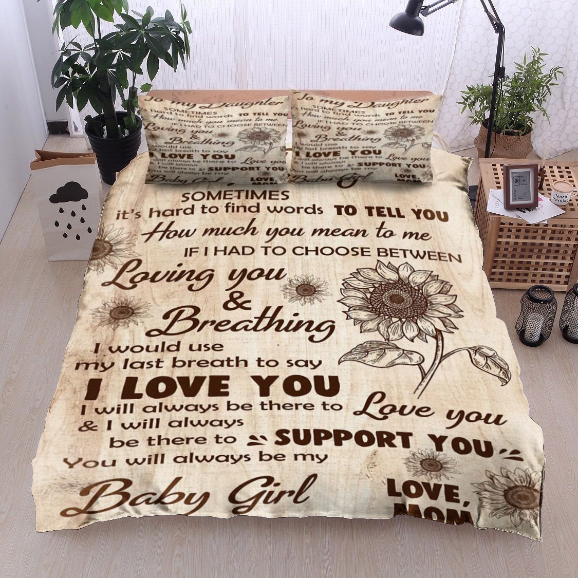 Sunflower To My Daughter Love Mom Bedding Set