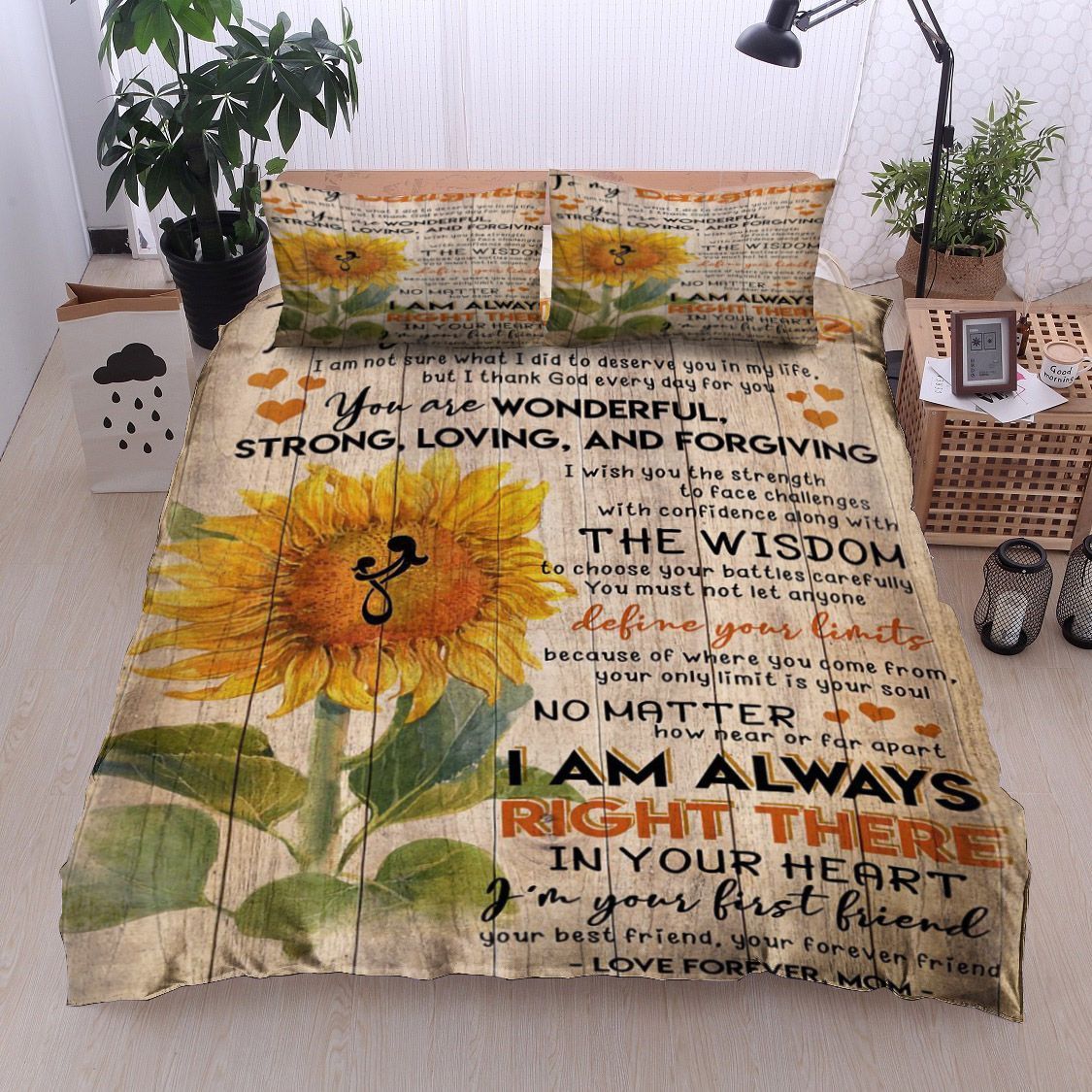 Sunflower To My Daughter Love Mom Bedding Set