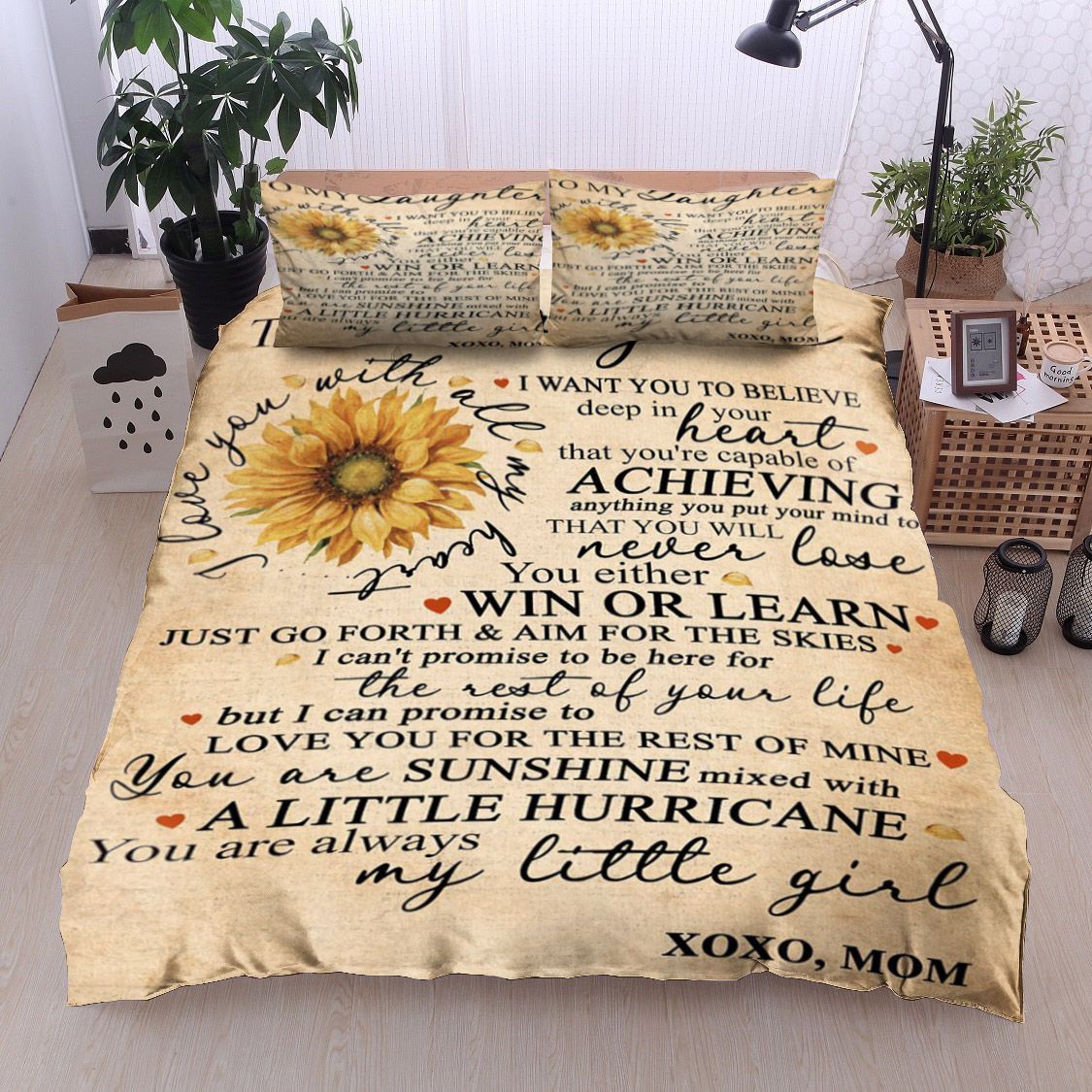 Sunflower To My Daughter Xoxo Mom Bedding Set