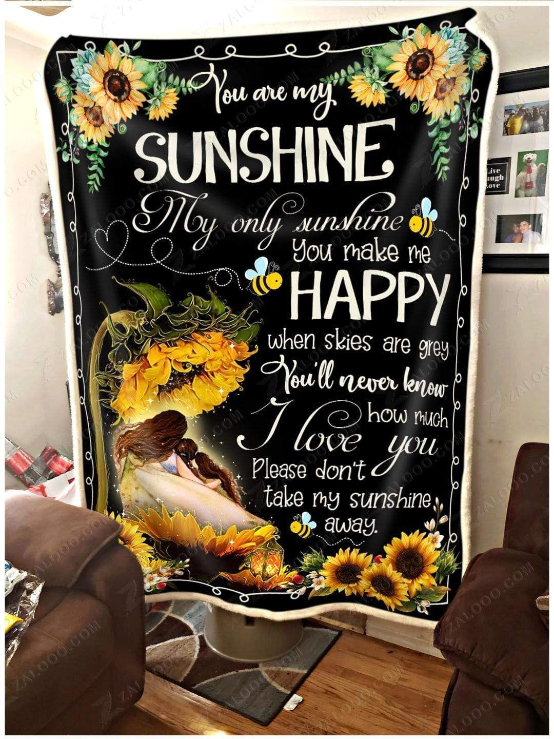 Sunflower To My Daughter You Never Know How Much Sherpa Fleece Blanket