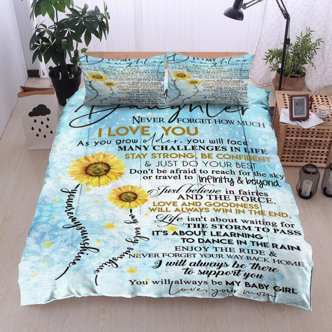 Sunflower To My Daughter Your Mom Bedding Set