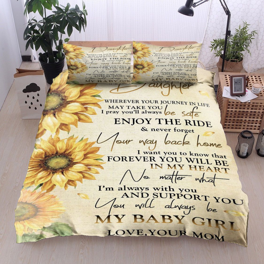 Sunflower To My Daughter Your Mom Bedding Set