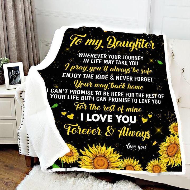 Sunflower To My Daughter Your Way Back Home Sherpa Fleece Blanket