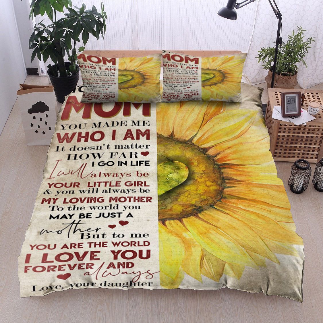 Sunflower To My Dear Mom Love You Daughter Bedding Set