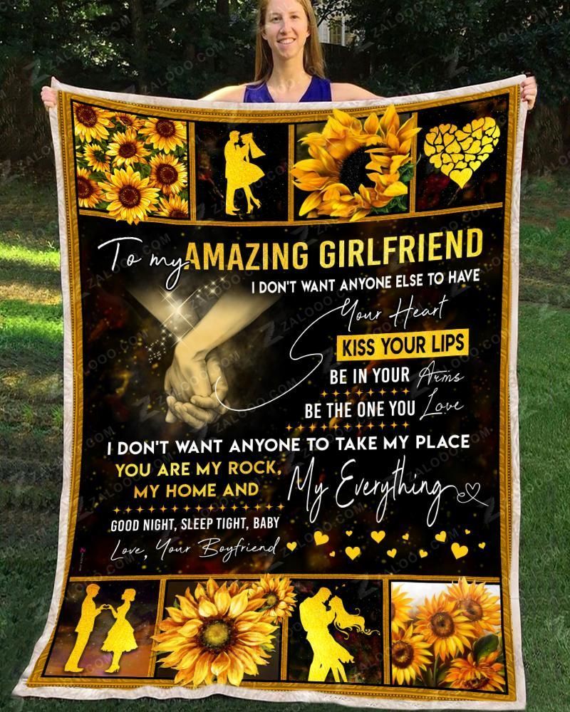 Sunflower To My Girlfriend Sherpa Fleece Blanket