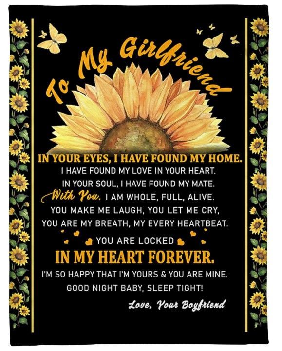 Sunflower To My Girlfriend Sherpa Fleece Blanket