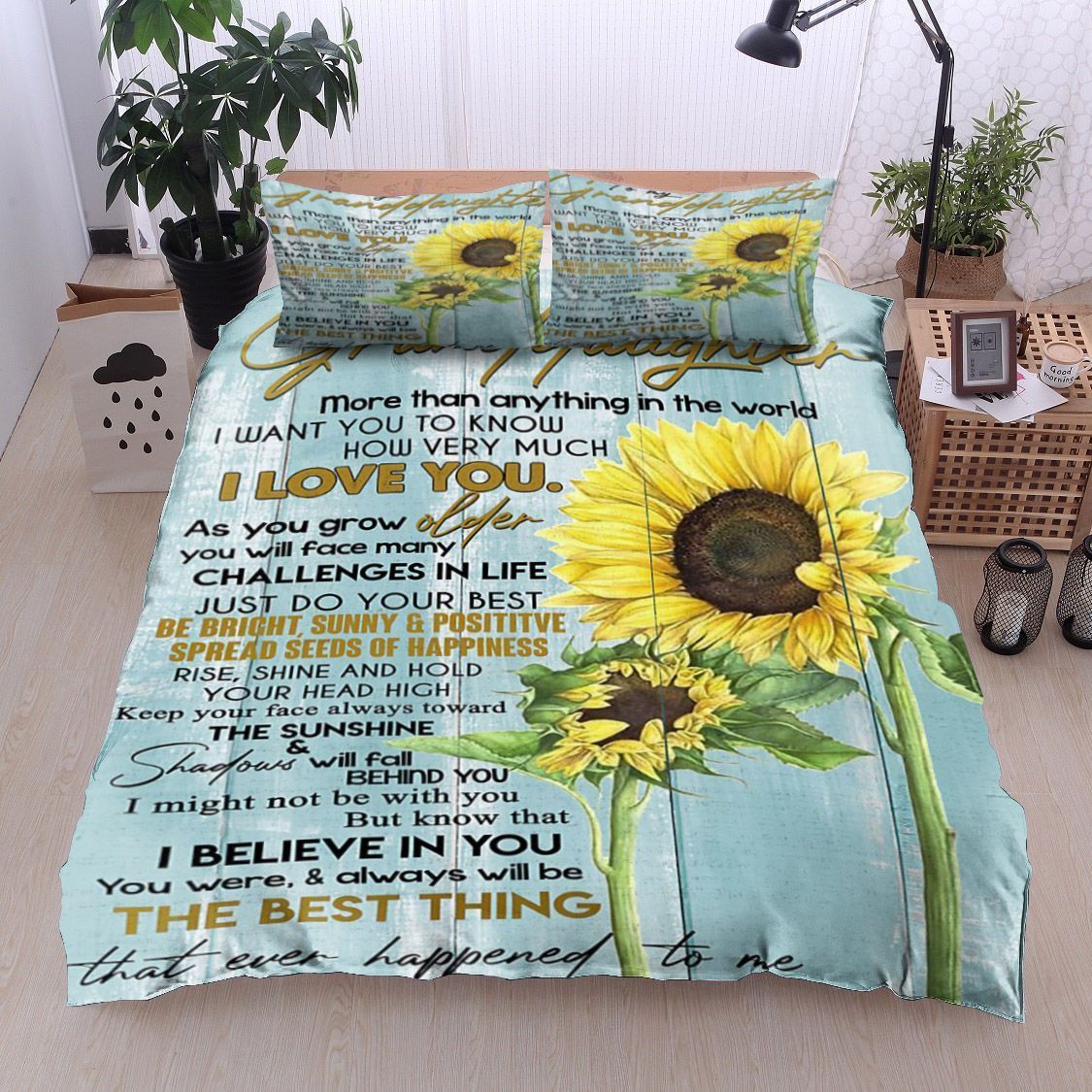 Sunflower To My Granddaughter Bedding Set