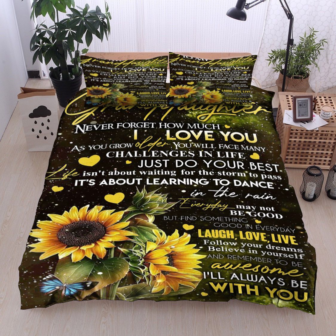 Sunflower To My Granddaughter Bedding Set
