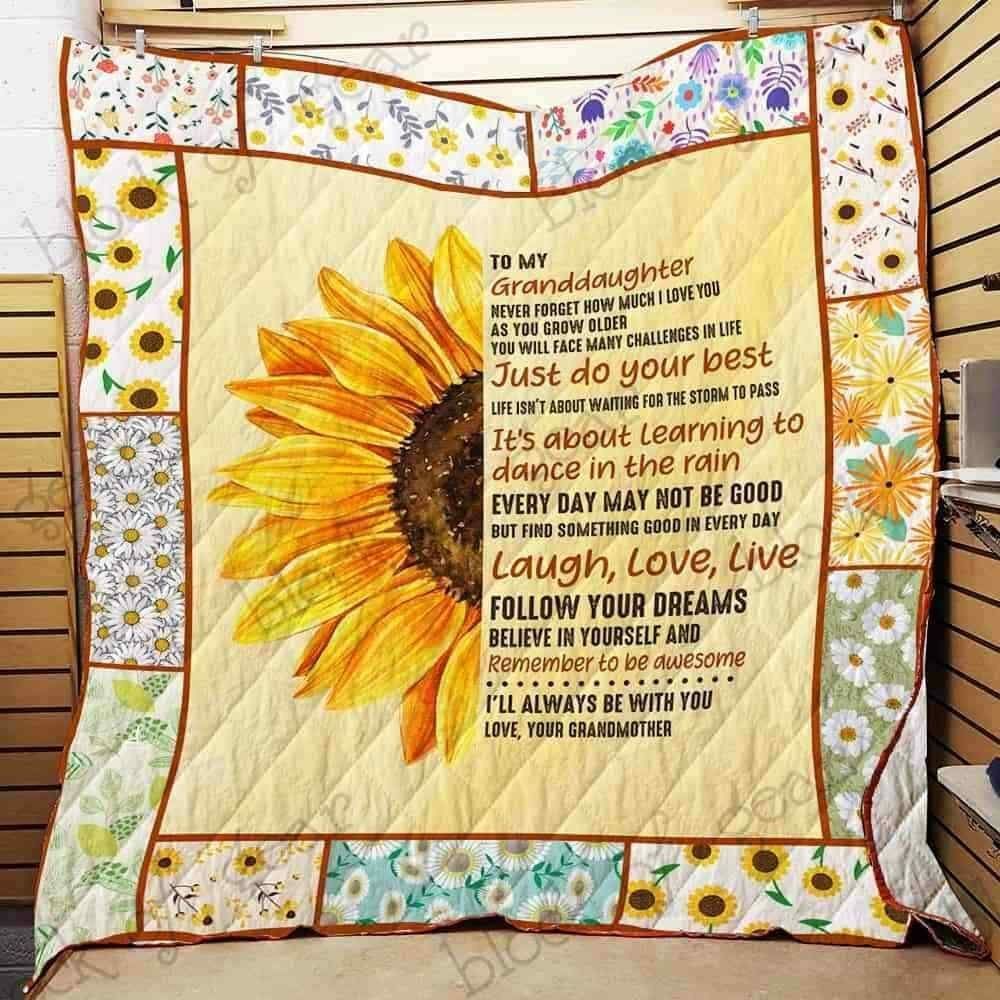 Sunflower To My Granddaughter CLA0810468Q Quilt Blanket