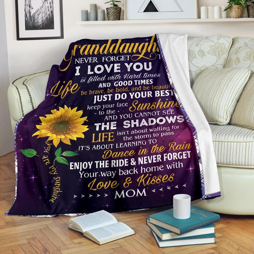 Sunflower To My Granddaughter Sherpa Fleece Blanket