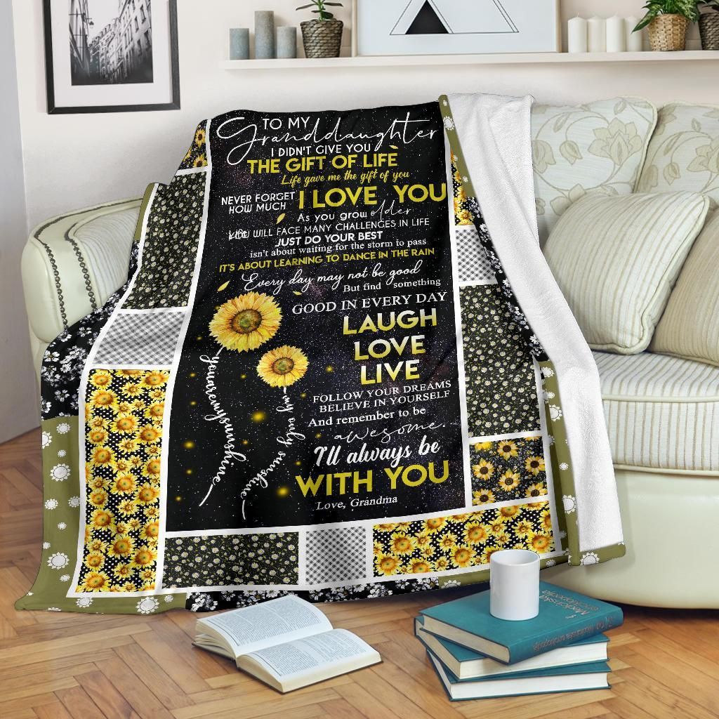 Sunflower To My Granddaughter Sherpa Fleece Blanket