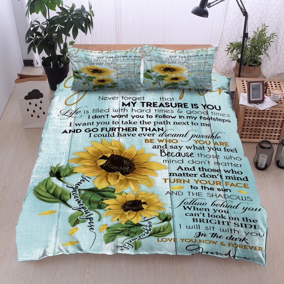 Sunflower To My Granddaughter Forever Grandma Bedding Set