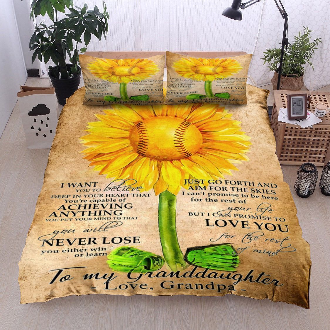 Sunflower To My Granddaughter From Grandpa Bedding Set