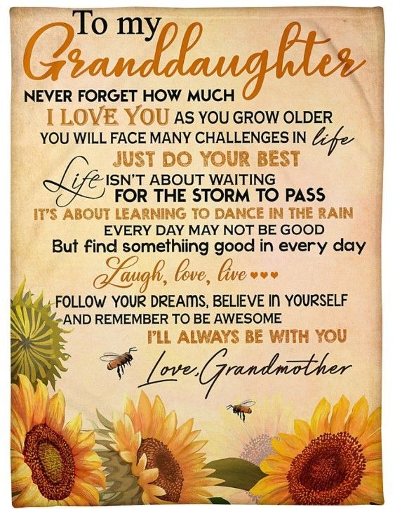 Sunflower To My Granddaughter Ill Always Be With You Sherpa Fleece Blanket