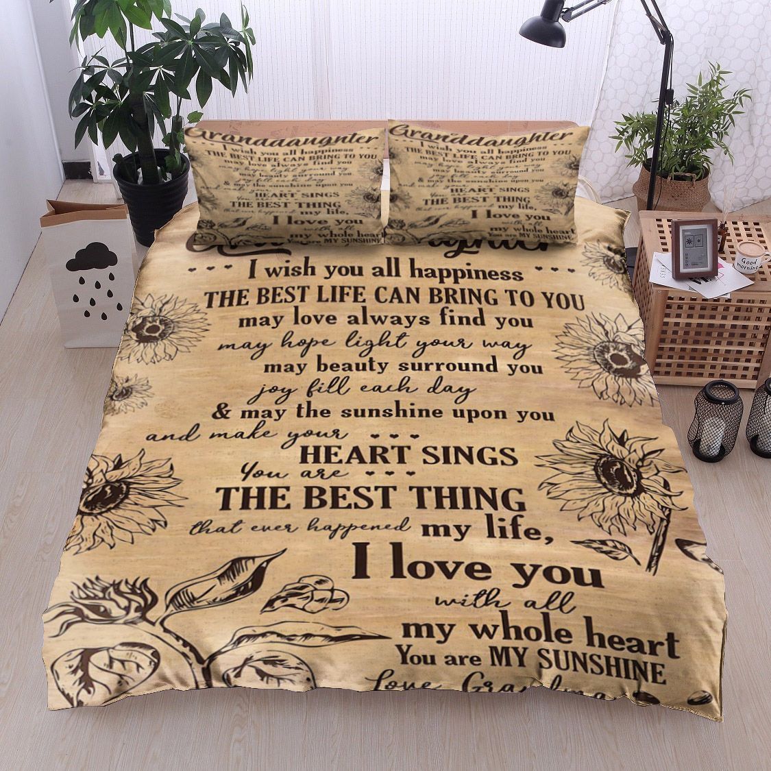 Sunflower To My Granddaughter Love Grandma Bedding Set