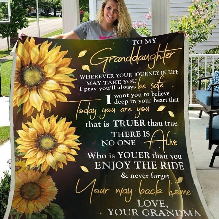 Sunflower To My Granddaughter Today You Are You Sherpa Fleece Blanket