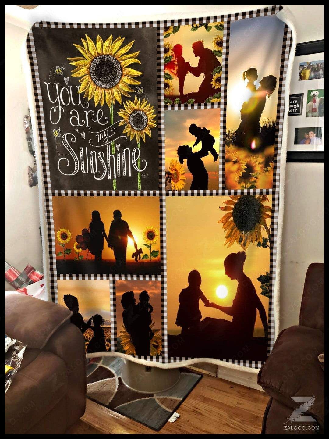 Sunflower To My Granddaughter You Are My Sunshine Love Grandma Sherpa Fleece Blanket