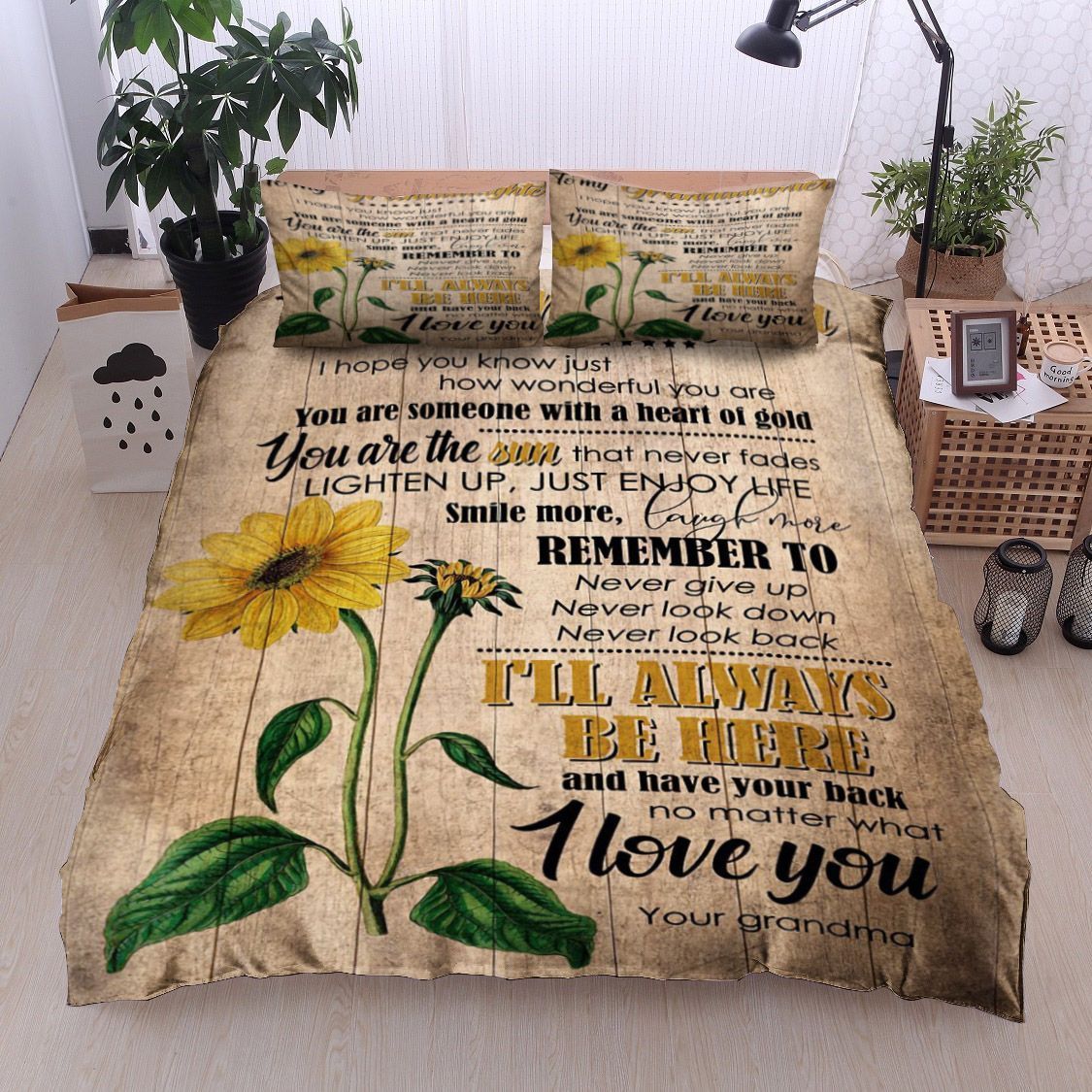 Sunflower To My Granddaughter Your Grandma Bedding Set