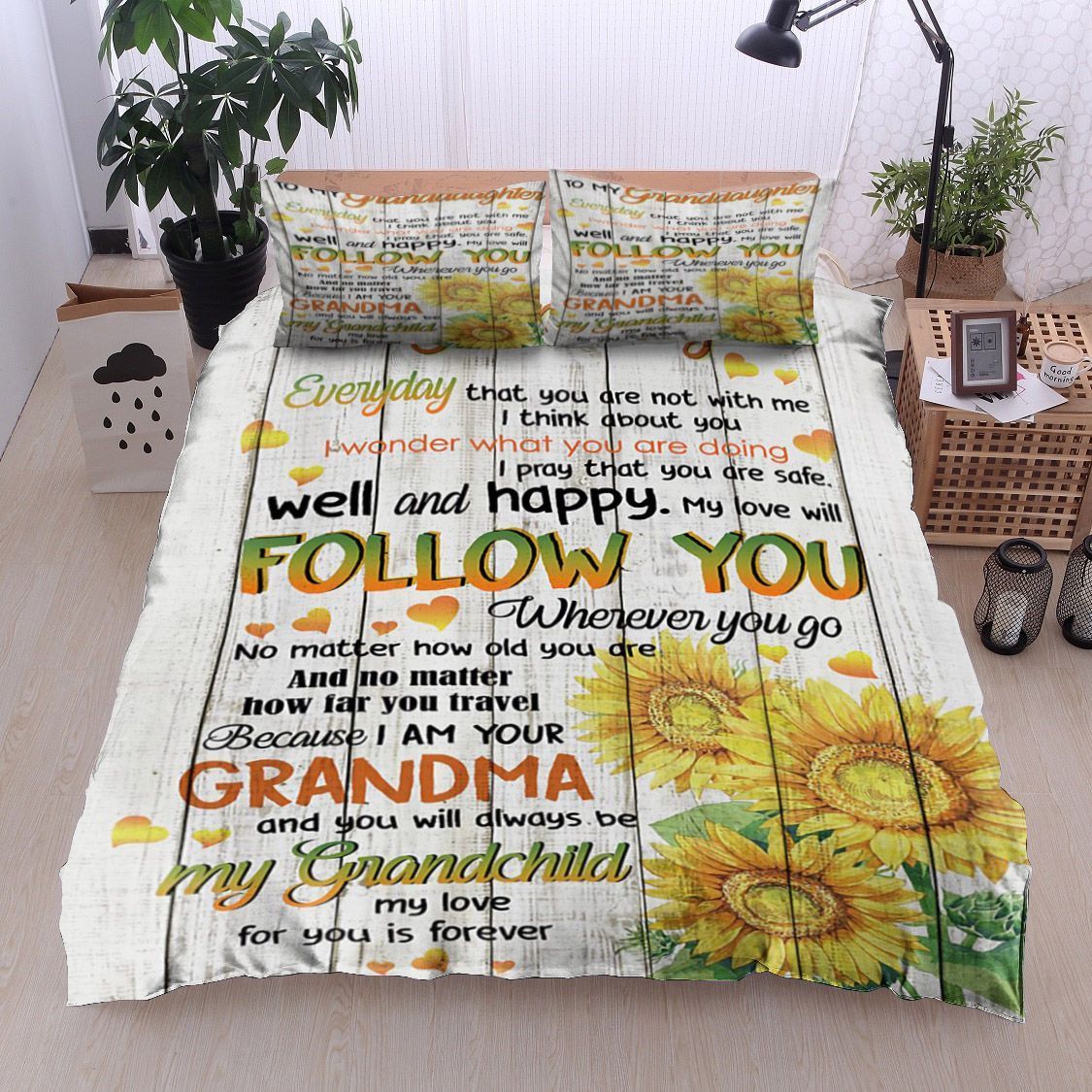 Sunflower To My Granddaughter Your Grandma Bedding Set