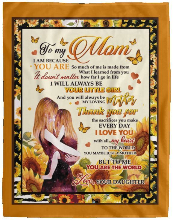 Sunflower To My Mom Sherpa Fleece Blanket