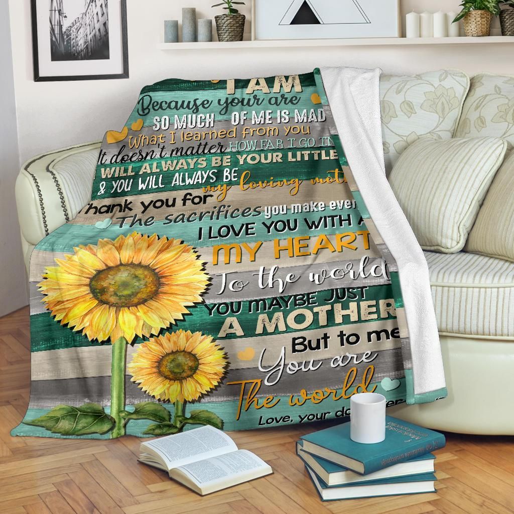 Sunflower To My Mom Sherpa Fleece Blanket
