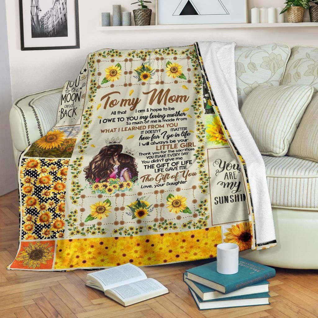 Sunflower To My Mom Sherpa Fleece Blanket