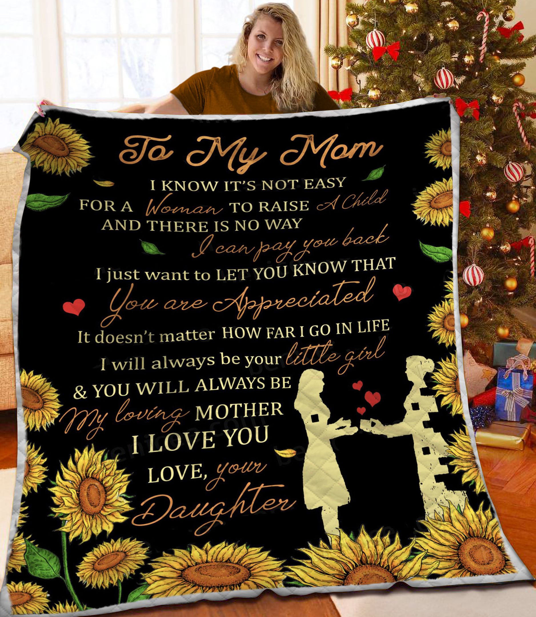 Sunflower To My Mom DPT101106TK Quilt Blanket