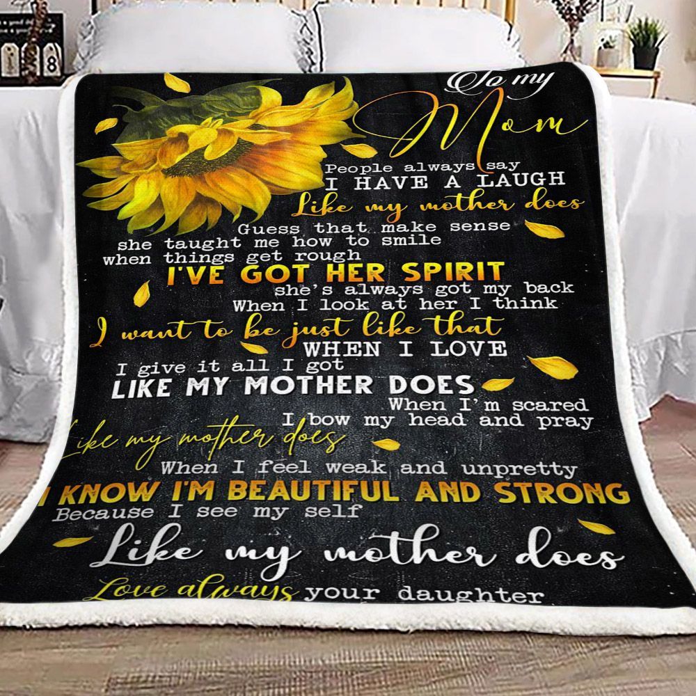 Sunflower To My Mom Your Daughter Sherpa Fleece Blanket