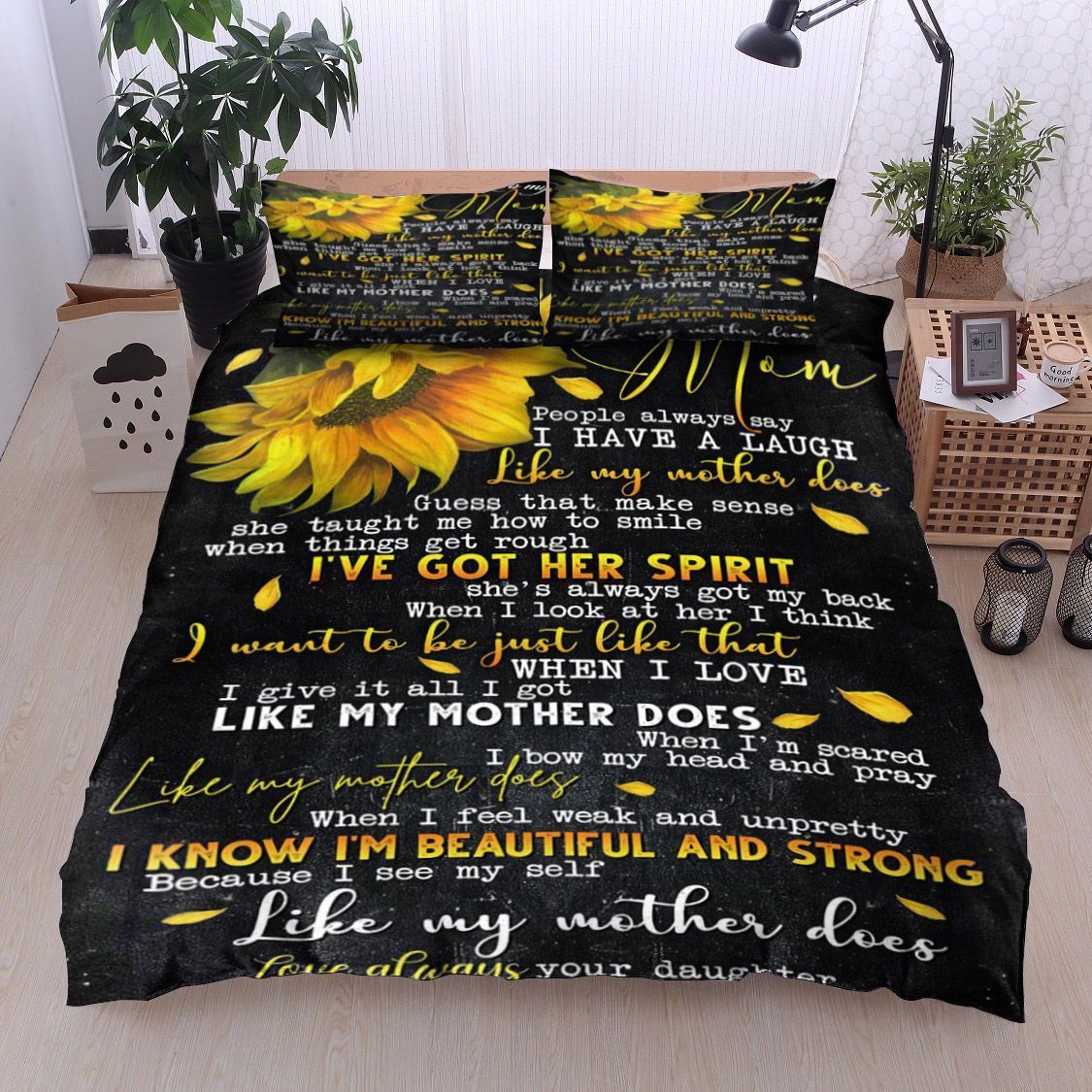 Sunflower To My Mom Your Daughter Bedding Set