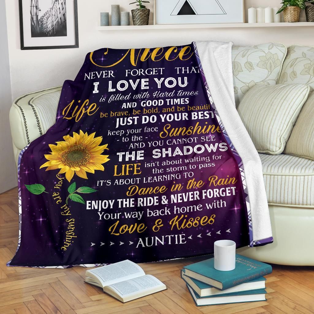 Sunflower To My Niece Sherpa Fleece Blanket