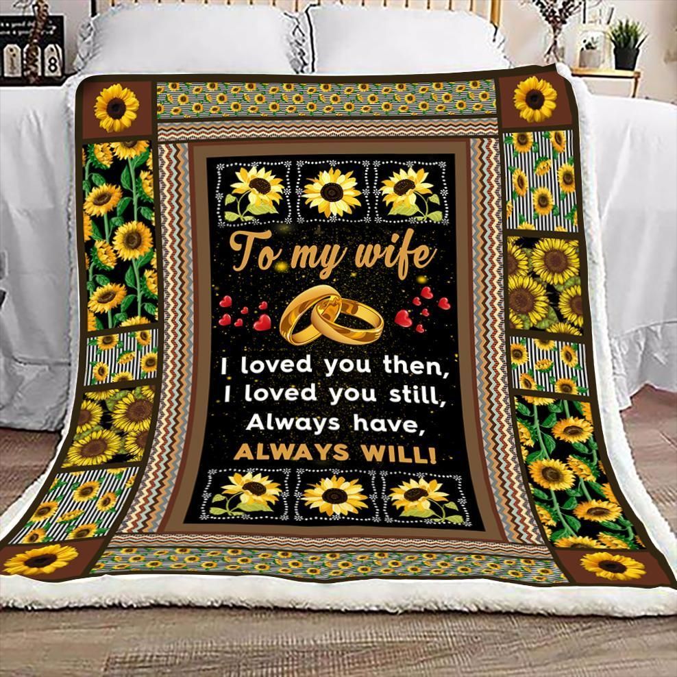 Sunflower To My Wife Sherpa Fleece Blanket