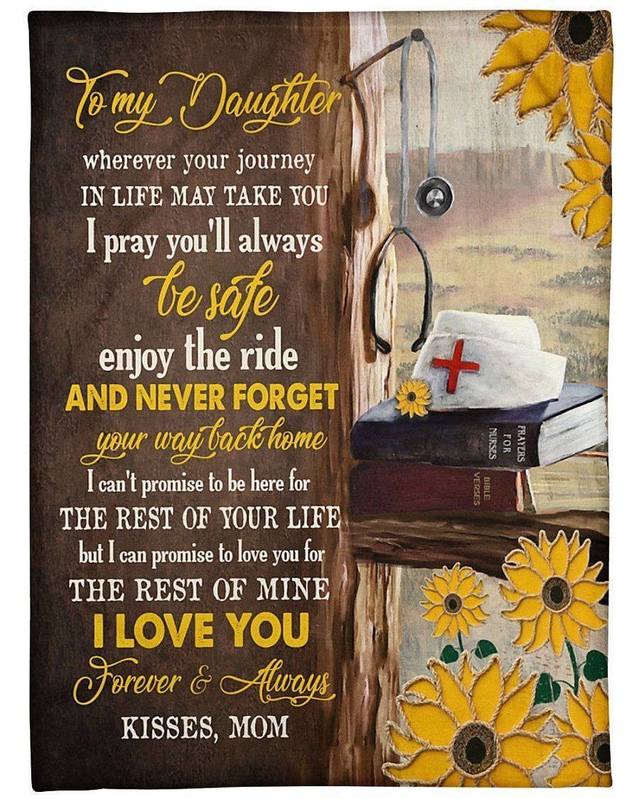 Sunflower To Nurse Daughter Enjoy The Ride Fleece Blanket