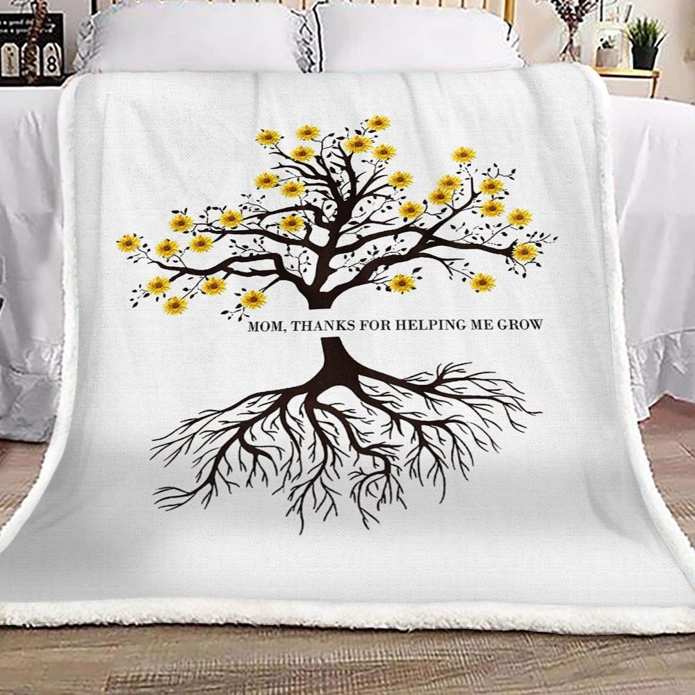Sunflower Tree Of Life Mom Sherpa Fleece Blanket