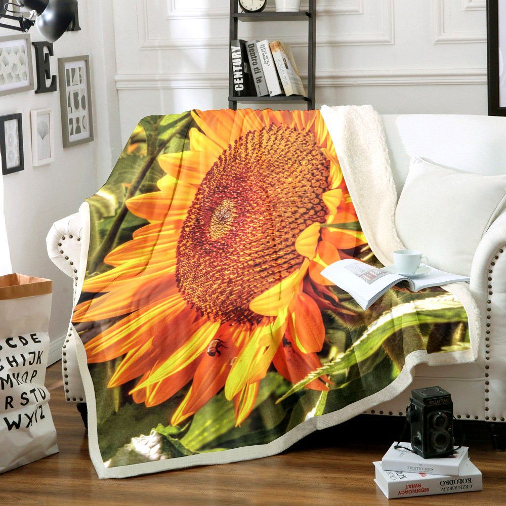 Sunflower Sherpa Fleece Blanket