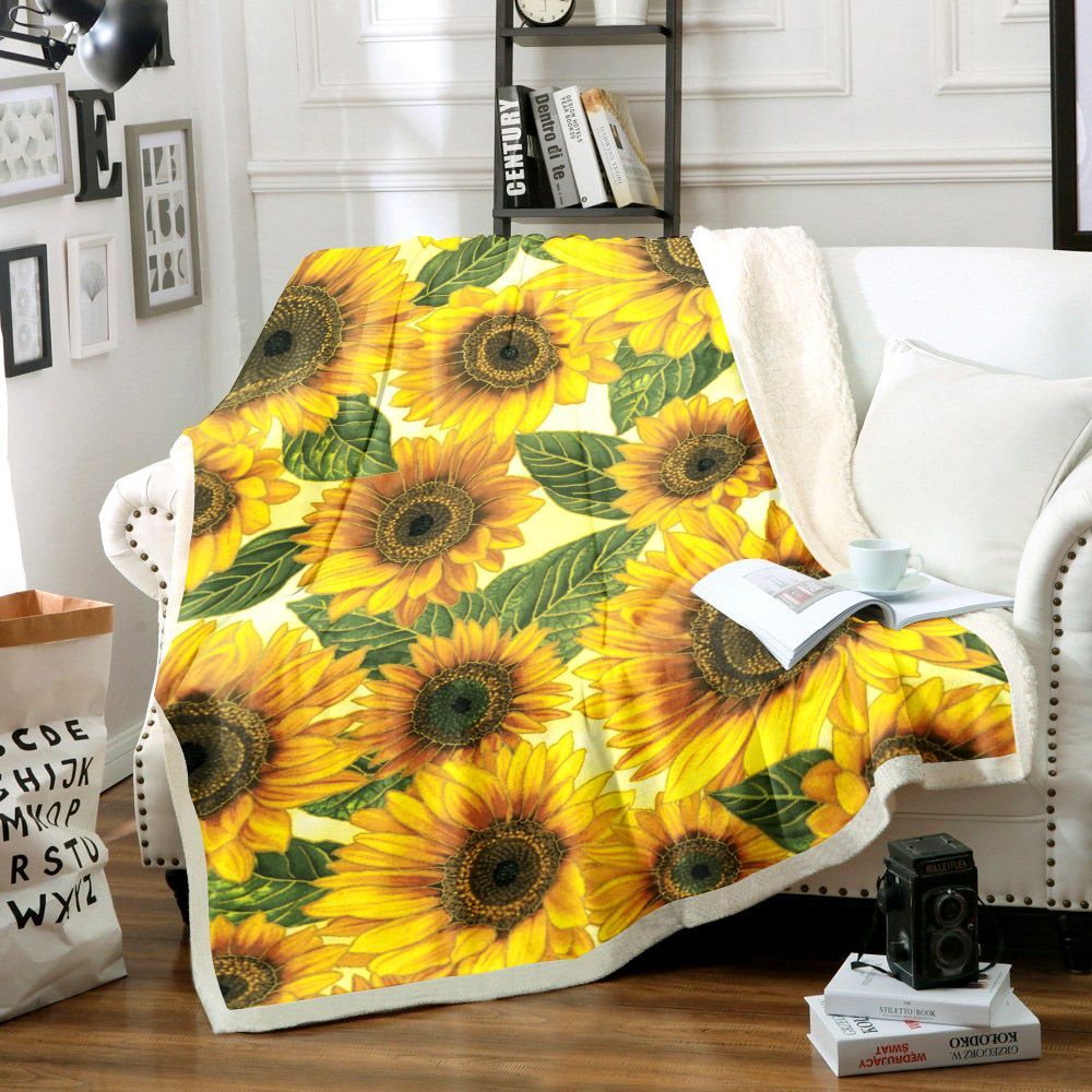 Sunflower Sherpa Fleece Blanket