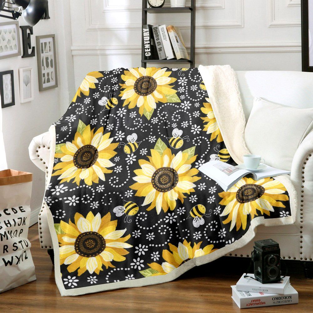 Sunflower Sherpa Fleece Blanket