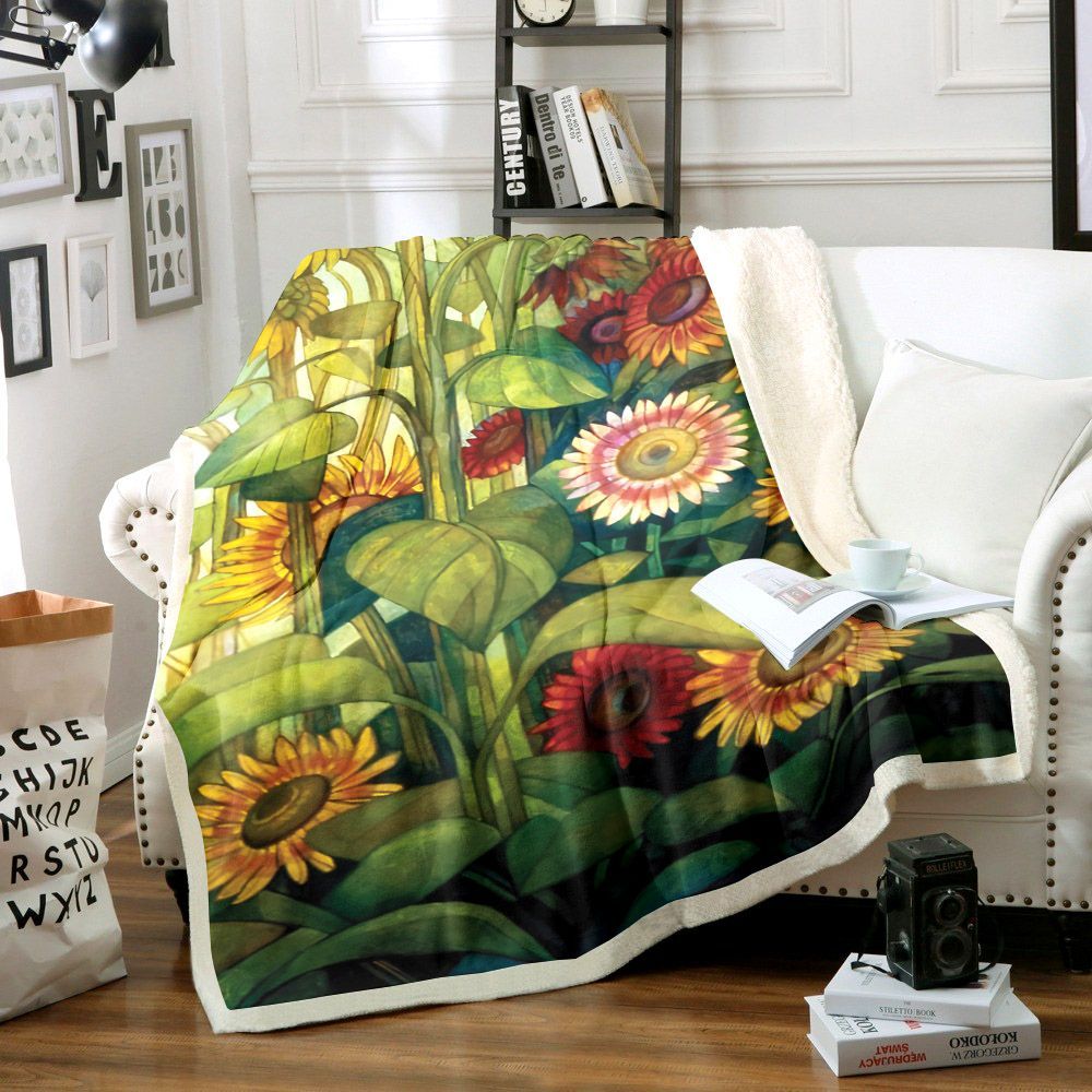 Sunflower Sherpa Fleece Blanket
