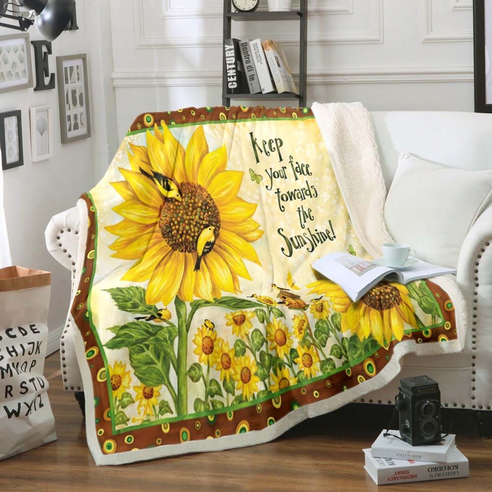 Sunflower Sherpa Fleece Blanket