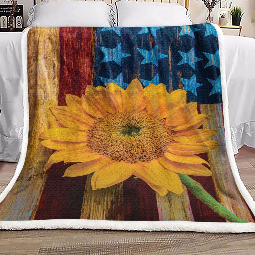 Sunflower Sherpa Fleece Blanket