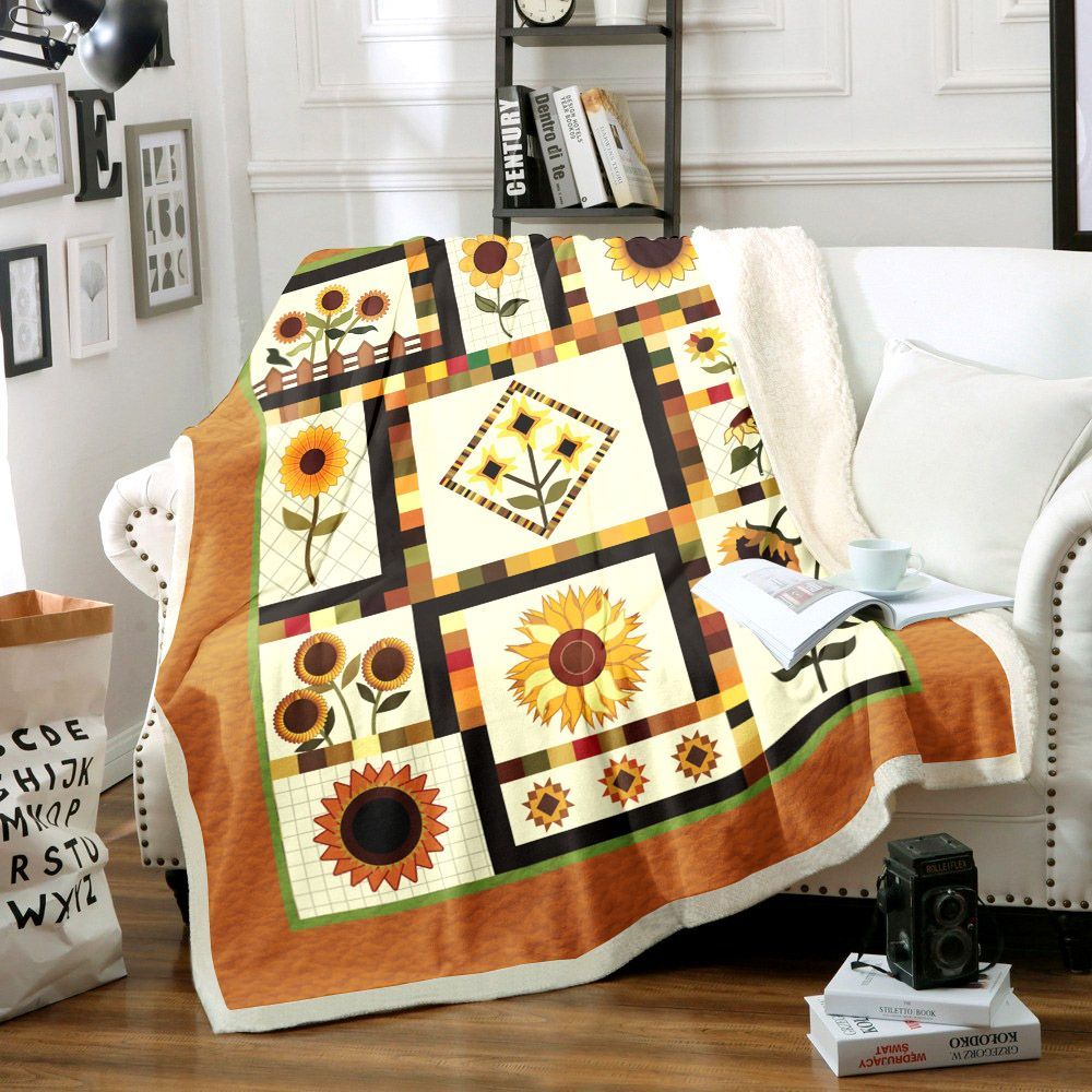 Sunflower Sherpa Fleece Blanket