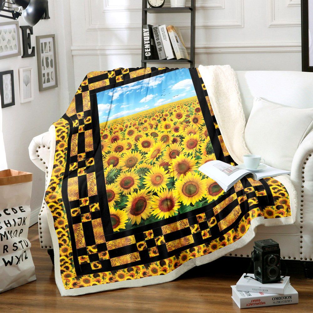 Sunflower Sherpa Fleece Blanket