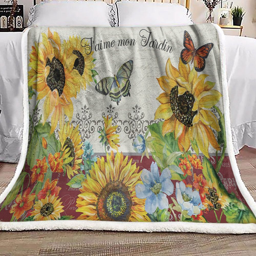 Sunflower Sherpa Fleece Blanket