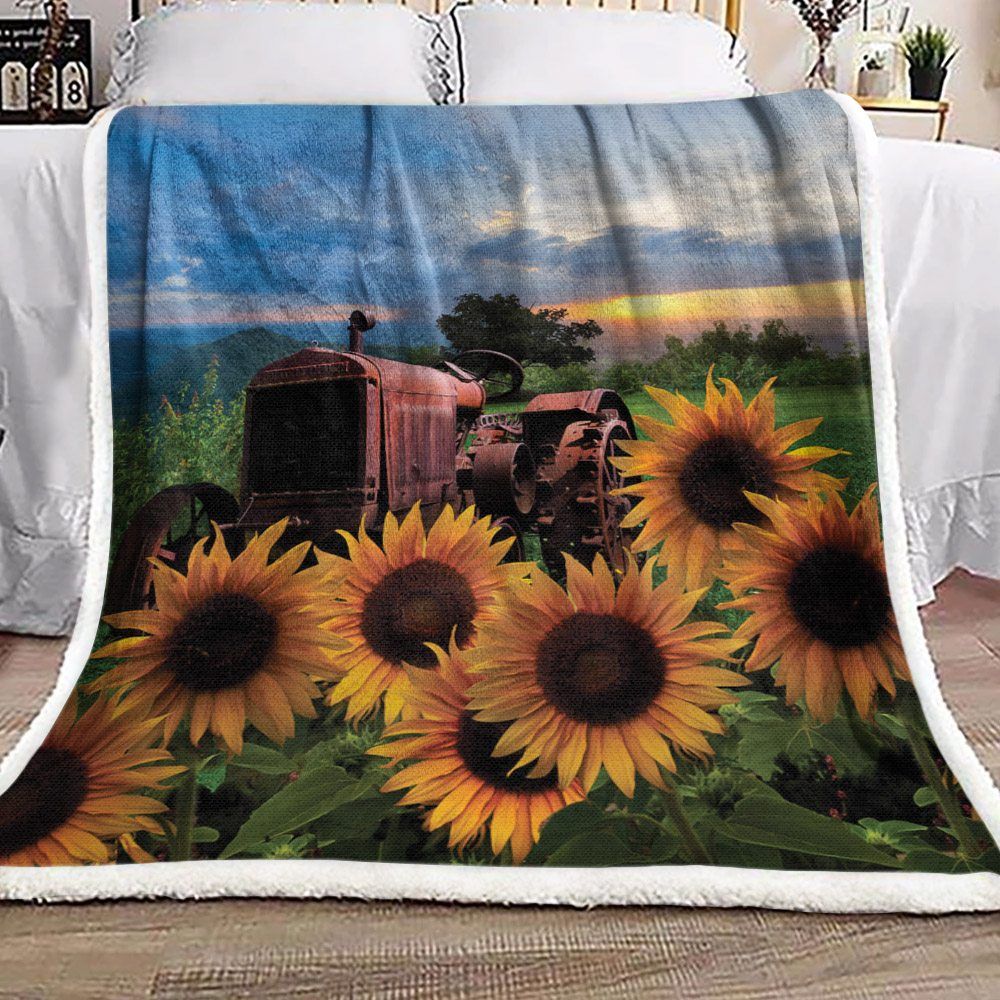 Sunflower Sherpa Fleece Blanket