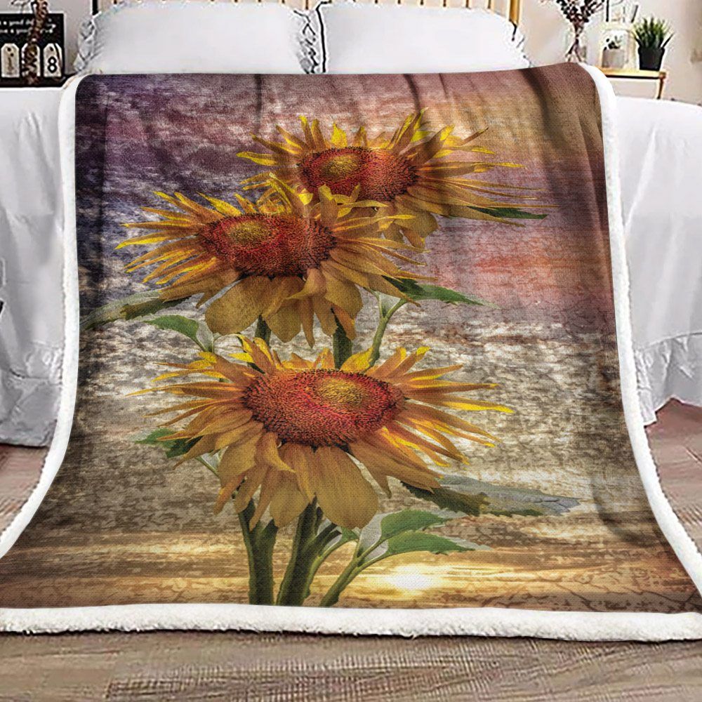 Sunflower Sherpa Fleece Blanket
