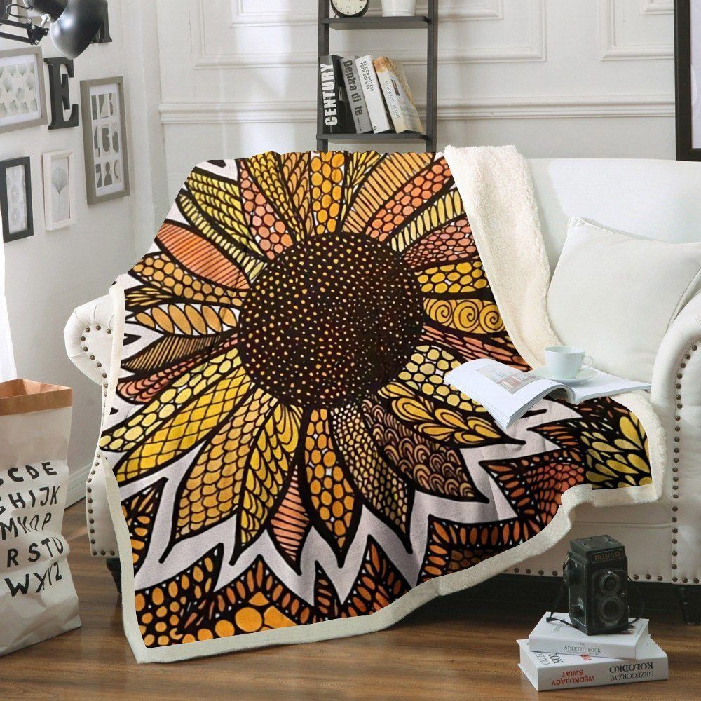 Sunflower Sherpa Fleece Blanket