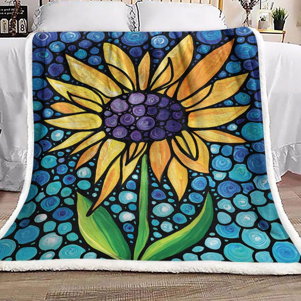 Sunflower Sherpa Fleece Blanket