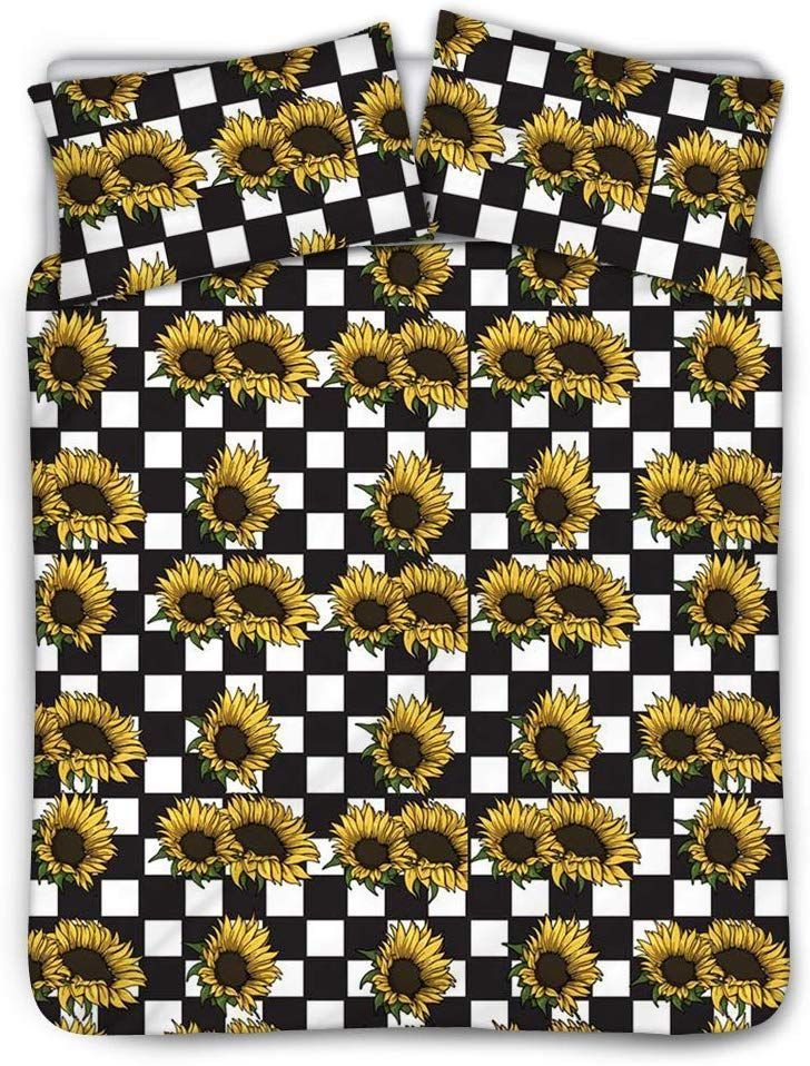 Sunflower With Black Background Bedding Set