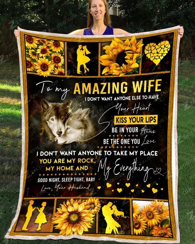Sunflower Wolf To My Wife I Don T Want Sherpa Fleece Blanket